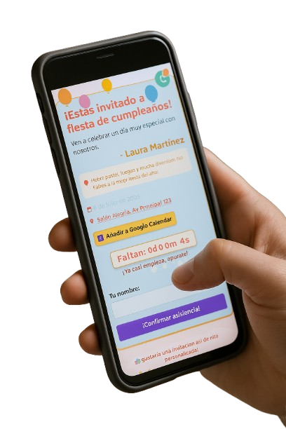 Invitación digital en celular